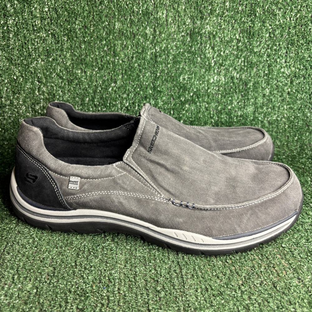 Skechers Relaxed Fit Expected Avillo Slip On Canvas Loafer Sneaker Grey Mens 14